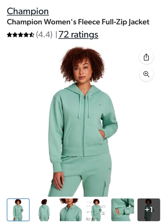 Champion Tops - Champion Women's Full-Zip Hoodie in Mint Green
